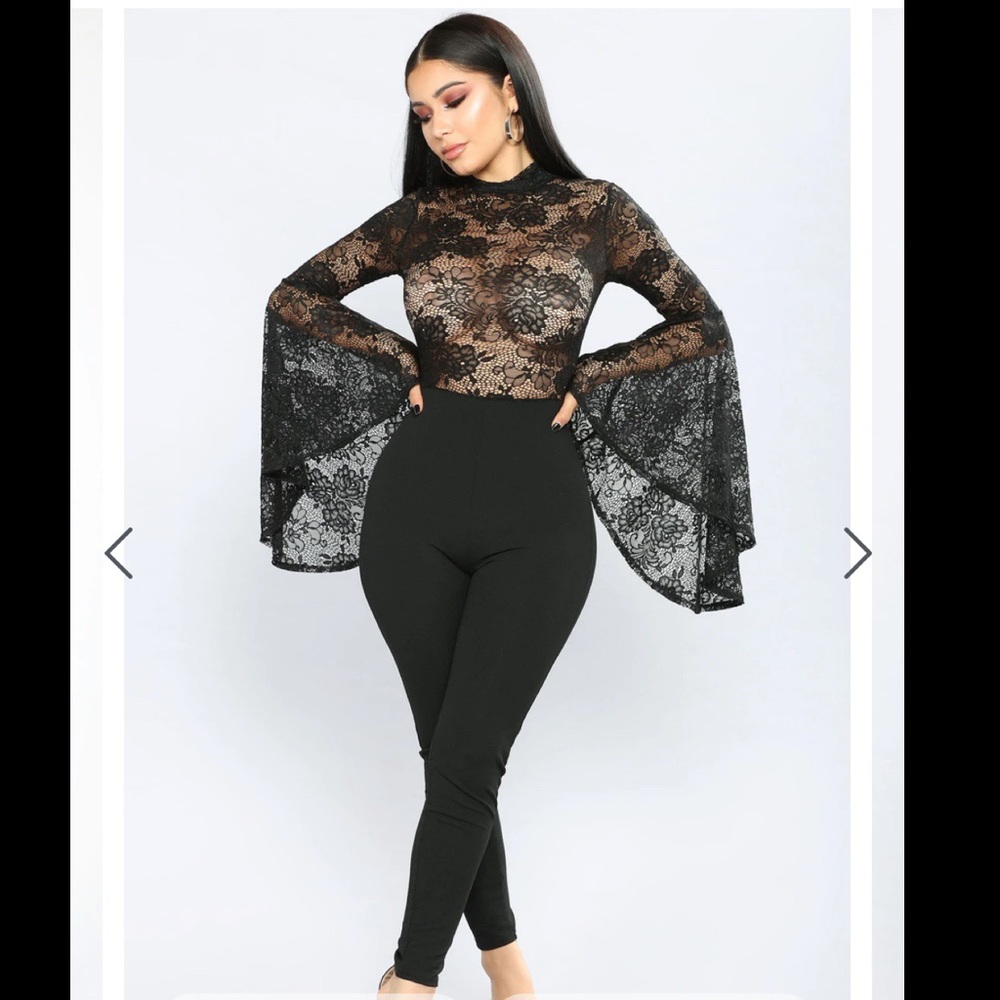 FashionNova Fame Monster Lace Jumpsuit
